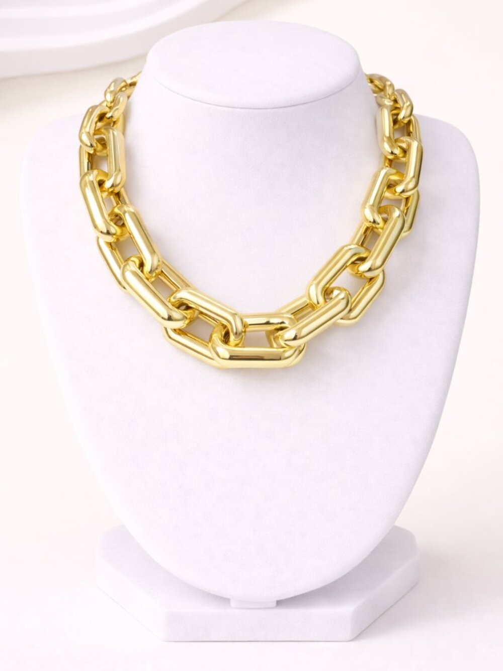 GOLD TONE LIVE SHOW PAPERCLIP NECKLACE - Picture 3 of 7
